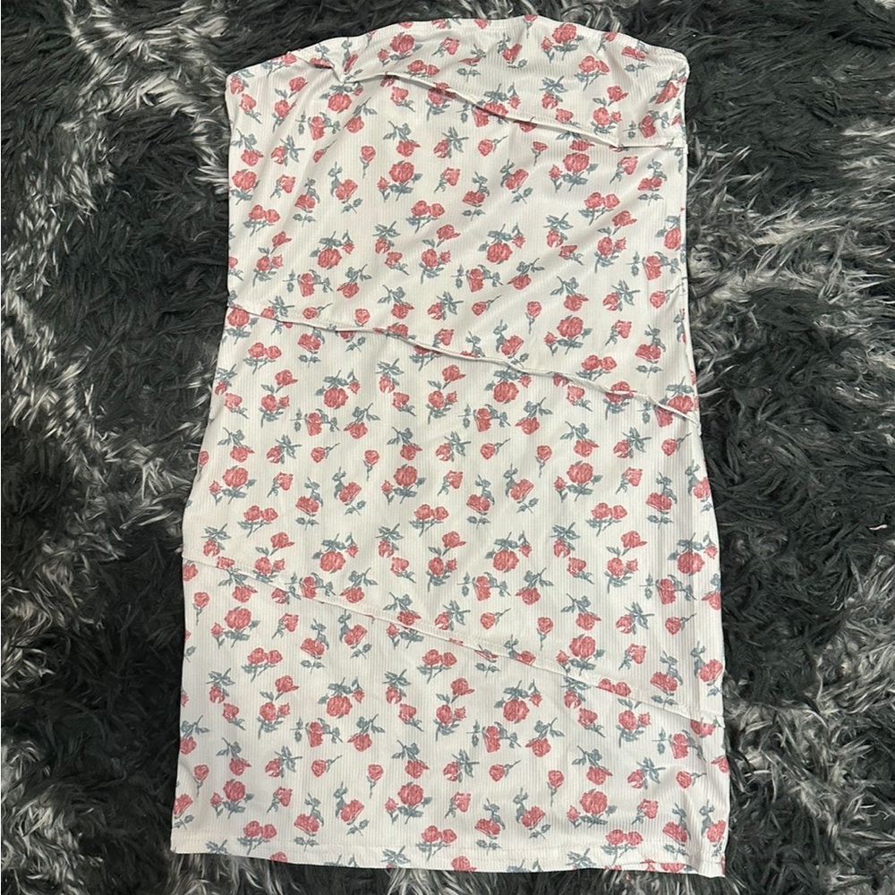 Floral Print Bandeau Mini Dress